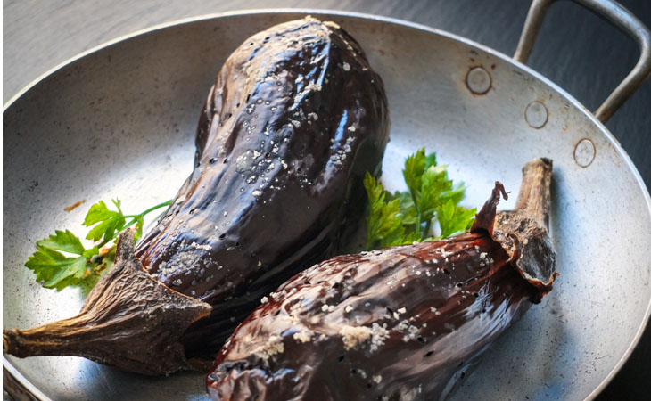  Grilled Aubergine in Tahini Sauce